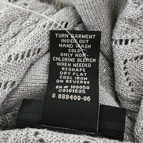 Lane Bryant Womens Tie Front Shrug Cardigan Metallic Silver Plus Size 22/24 - Picture 7 of 7